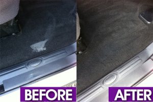 Car carpet wear marks repaired